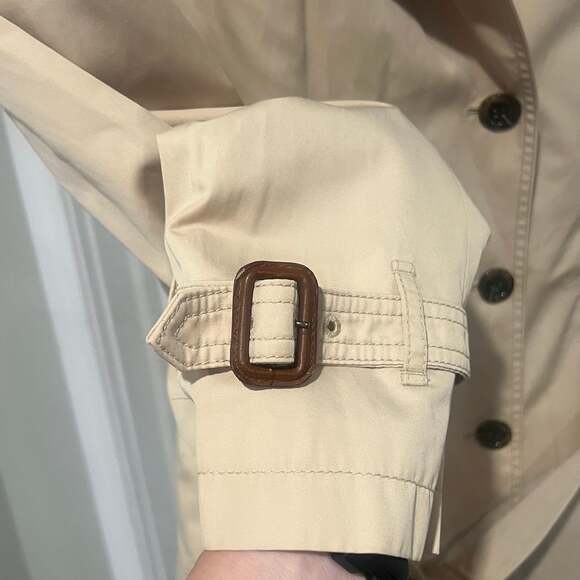 Lands' End Classic Removable Lining Trench Coat Women Size Med Tan - Picture 9 of 11